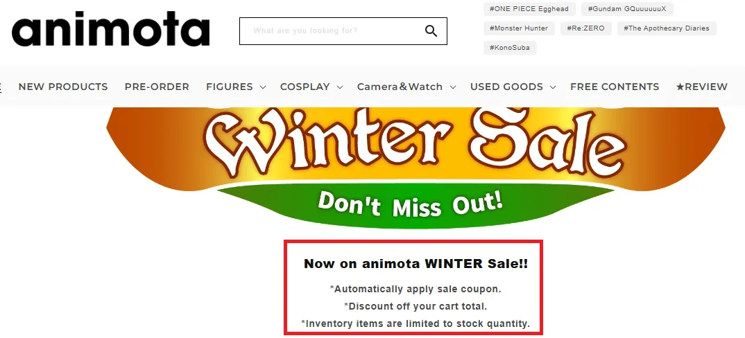 Animota winter sale